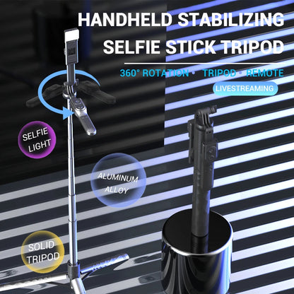 Bastão de Selfie Profissional com Tripé e Disparador Bluetooth – Até 1,8 metros!