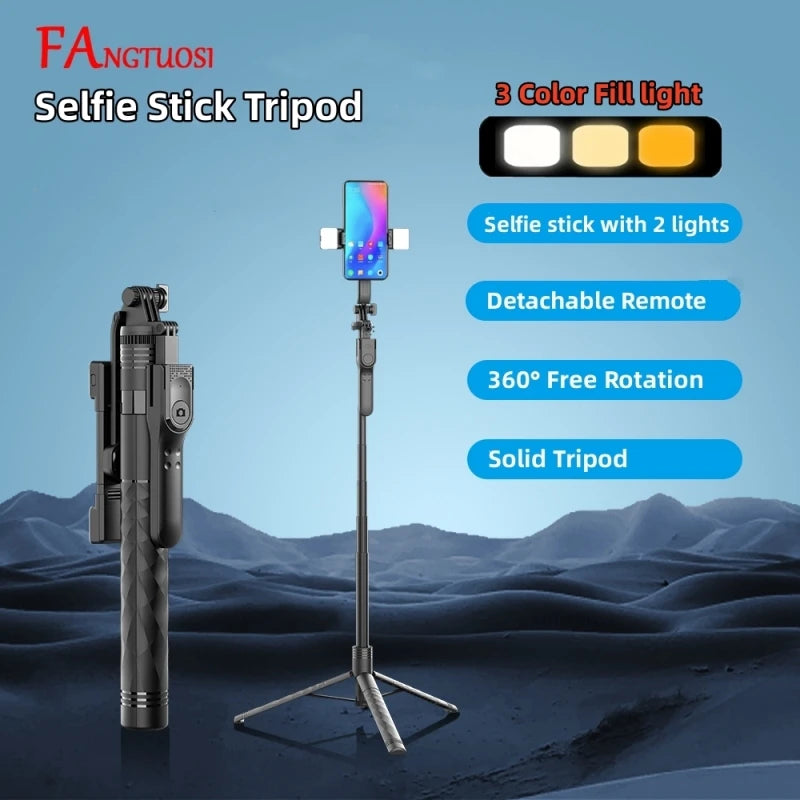 Bastão de Selfie Profissional com Tripé e Disparador Bluetooth – Até 1,8 metros!